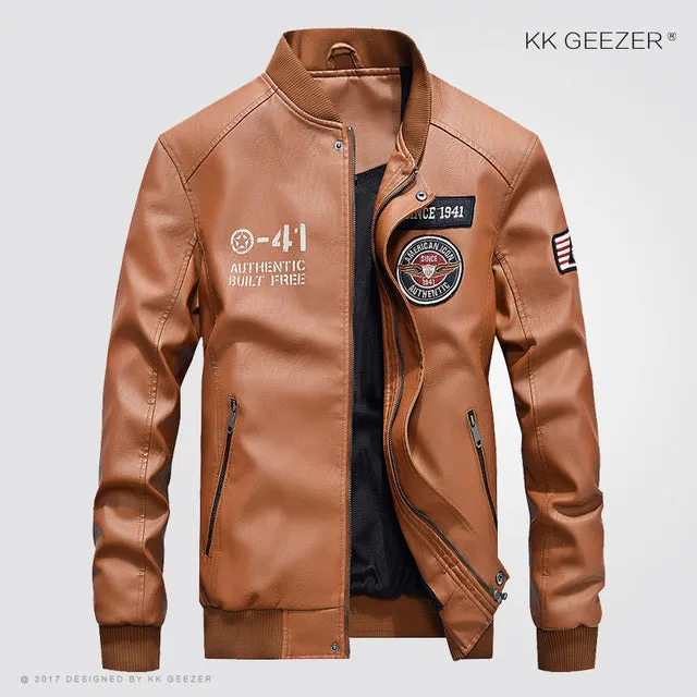 High Quality Men Bomber Leather Jacket