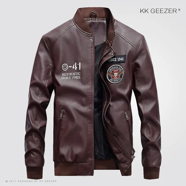 High Quality Men Bomber Leather Jacket