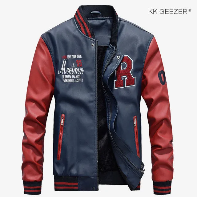 High Quality Men Bomber Leather Jacket