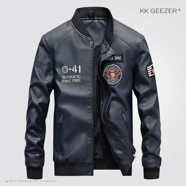High Quality Men Bomber Leather Jacket