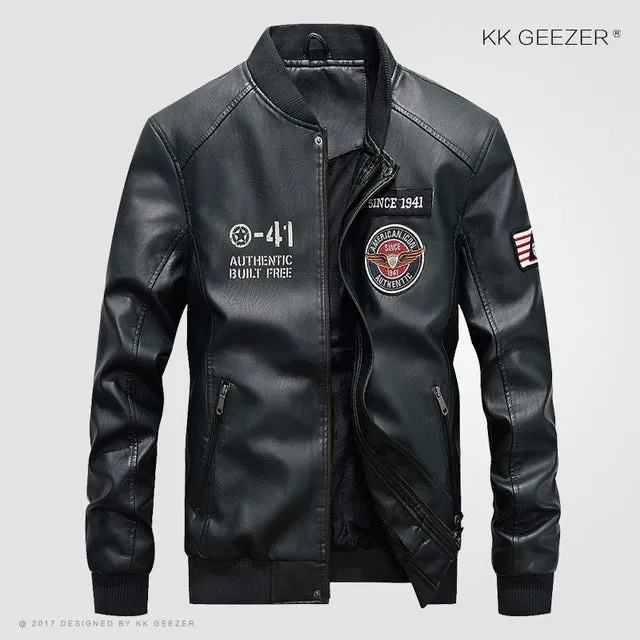 High Quality Men Bomber Leather Jacket