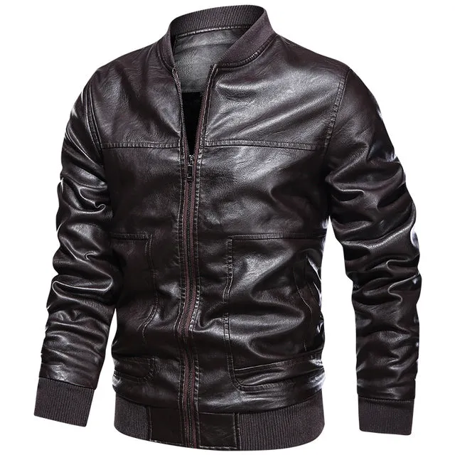 High Quality Men Bomber Leather Jacket