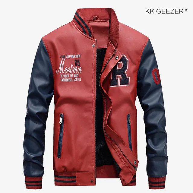 High Quality Men Bomber Leather Jacket