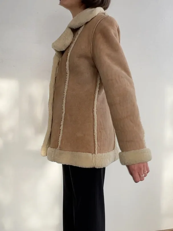 Incred 70s Natural Shearling Collared Jacket (M)
