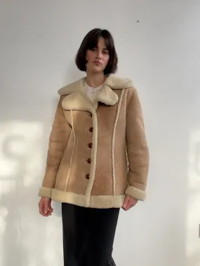 Incred 70s Natural Shearling Collared Jacket (M)