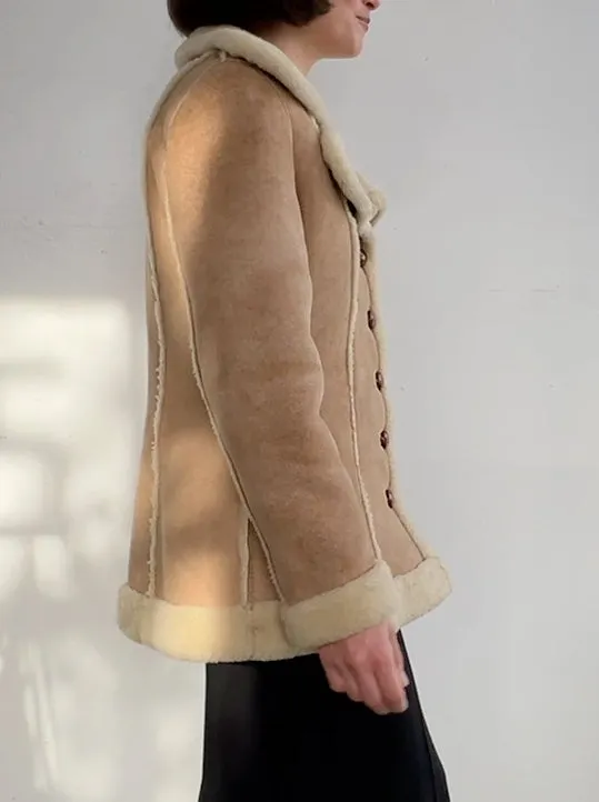 Incred 70s Natural Shearling Collared Jacket (M)