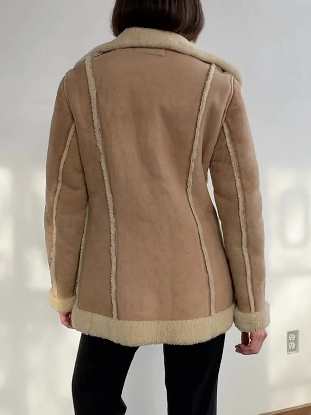 Incred 70s Natural Shearling Collared Jacket (M)