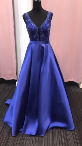 Jovani JVN67198 Size 20 Royal prom dress A Line Ballgown Plus Size