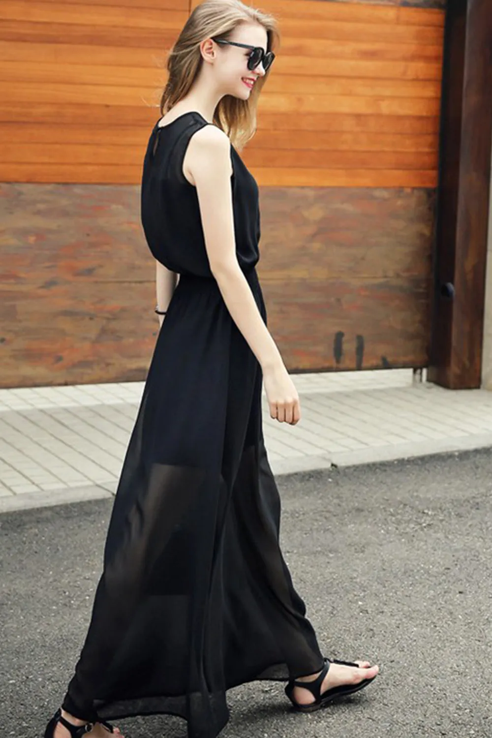 Ketty More Women Sleeveless Chiffon Long Length Party Dress-KMWD405