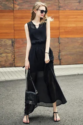 Ketty More Women Sleeveless Chiffon Long Length Party Dress-KMWD405