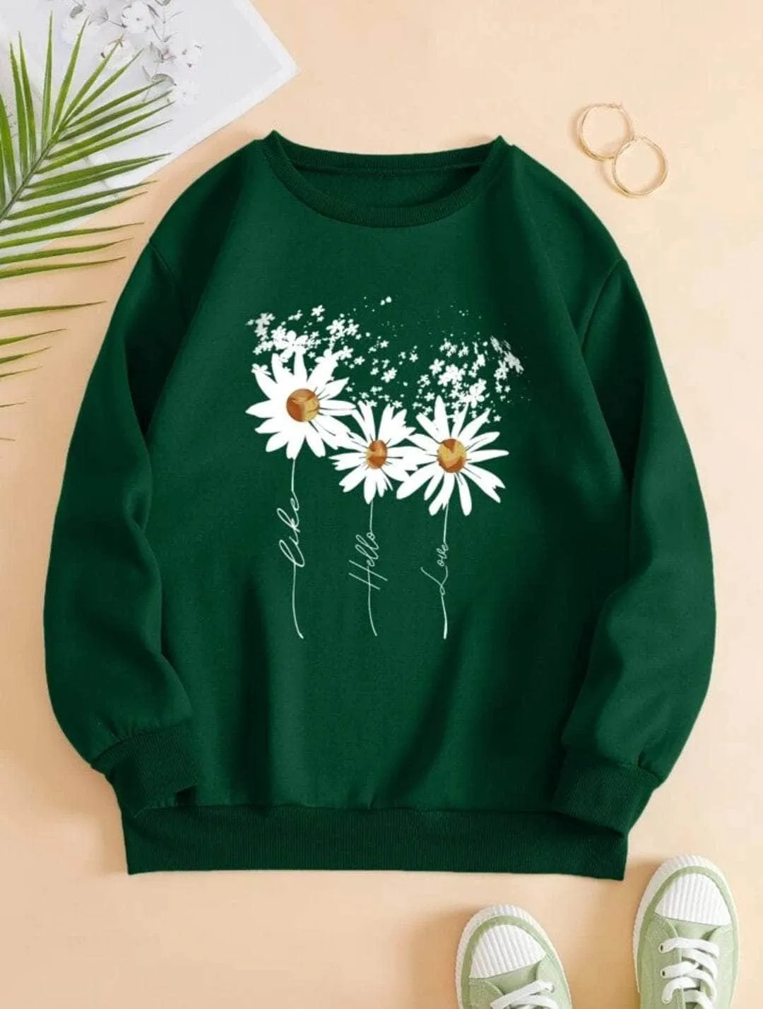 Lemon Tart Women's Printed Sweatshirt LTWPRSW5 - Green