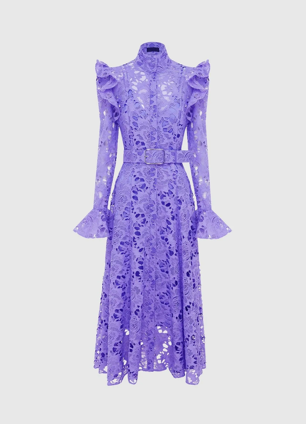 Leo Lin Aliyah Lace Butterfly Sleeve Midi Dress - Lavender