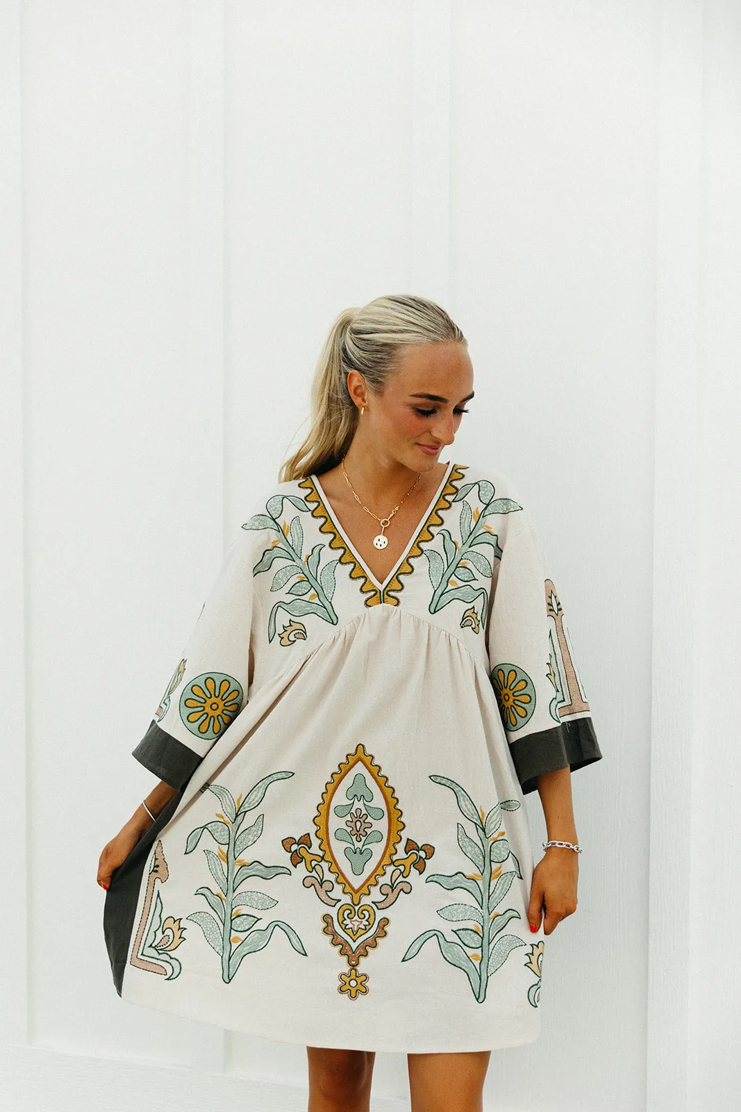 Marie Mini Dress - Sage