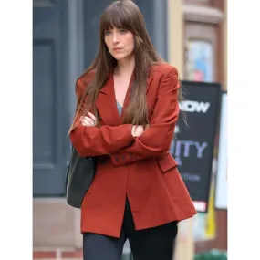 Materialists Dakota Johnson Red Jacket