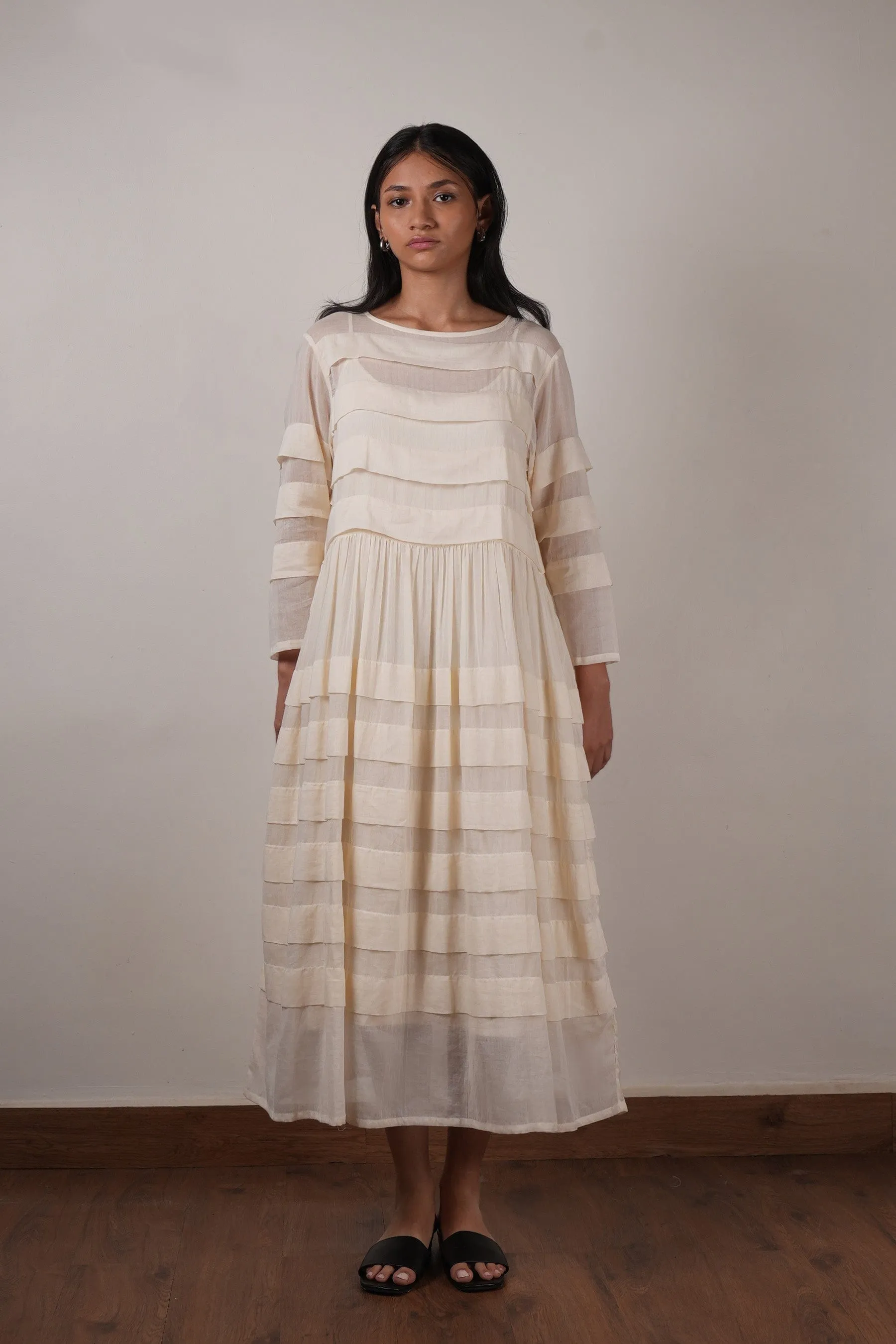 Mati Pleated Dress-Oatmeal