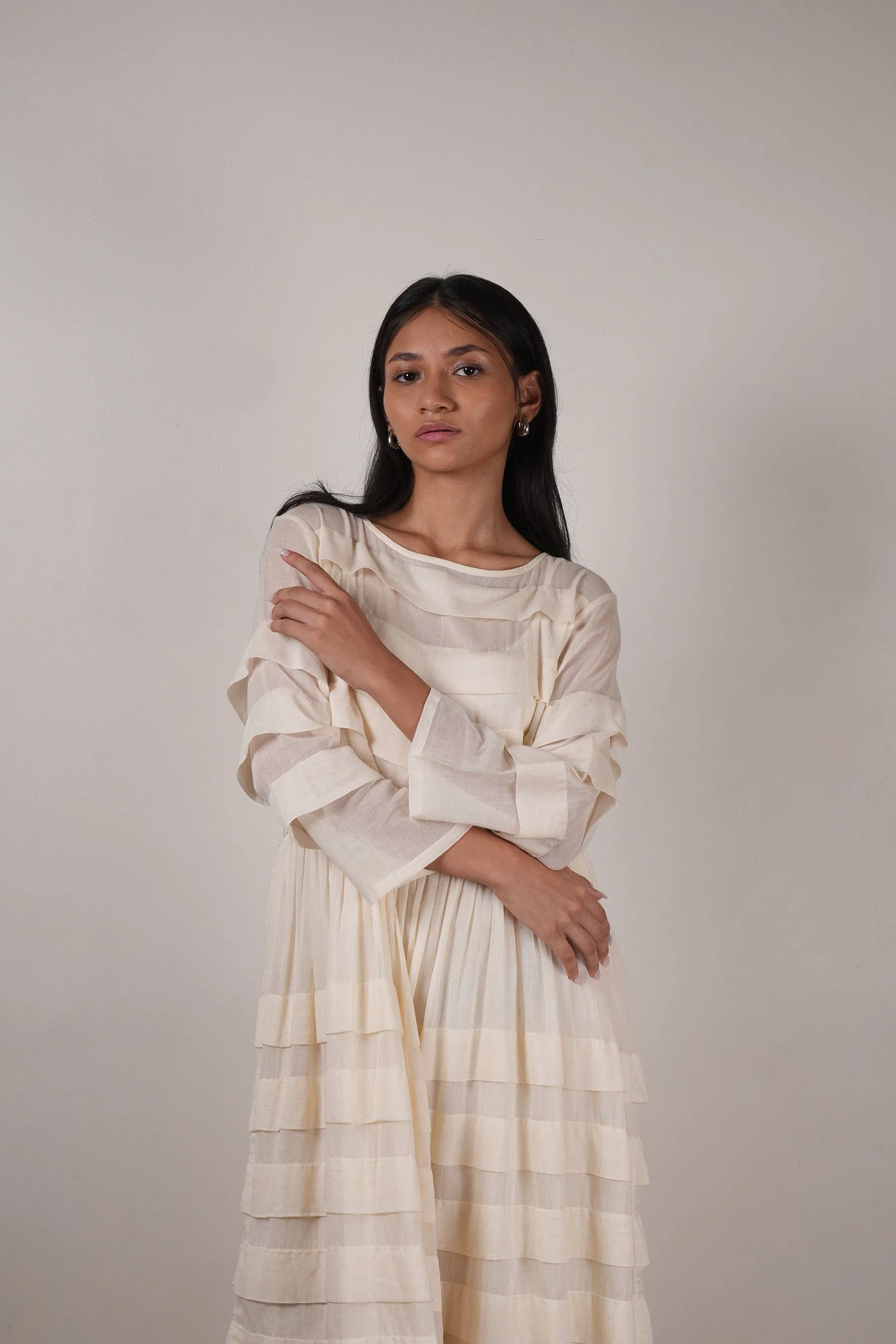 Mati Pleated Dress-Oatmeal