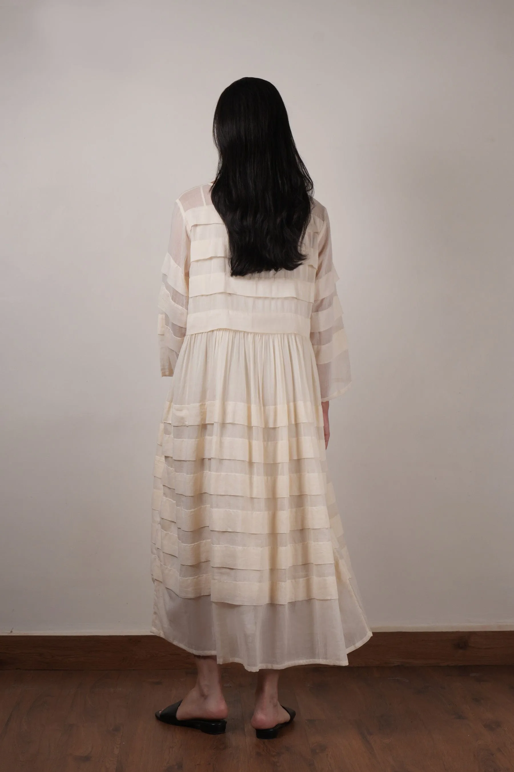 Mati Pleated Dress-Oatmeal