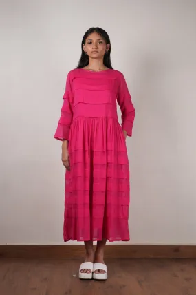 Mati Pleated Dress-Pink