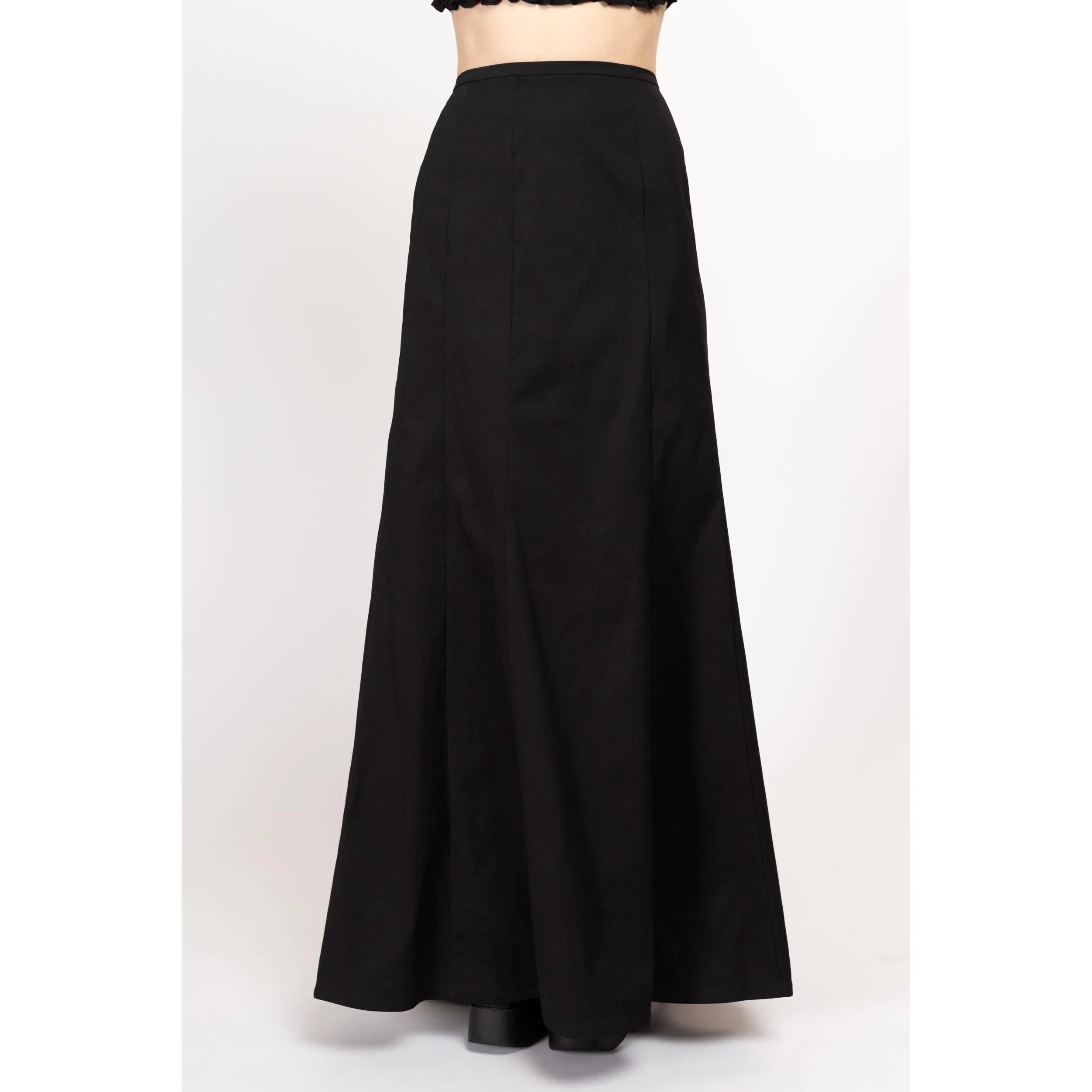 Med-Lrg 90s Tadashi Shoji Black Trumpet Maxi Skirt