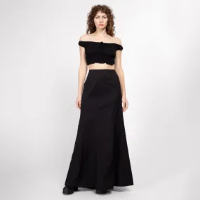 Med-Lrg 90s Tadashi Shoji Black Trumpet Maxi Skirt