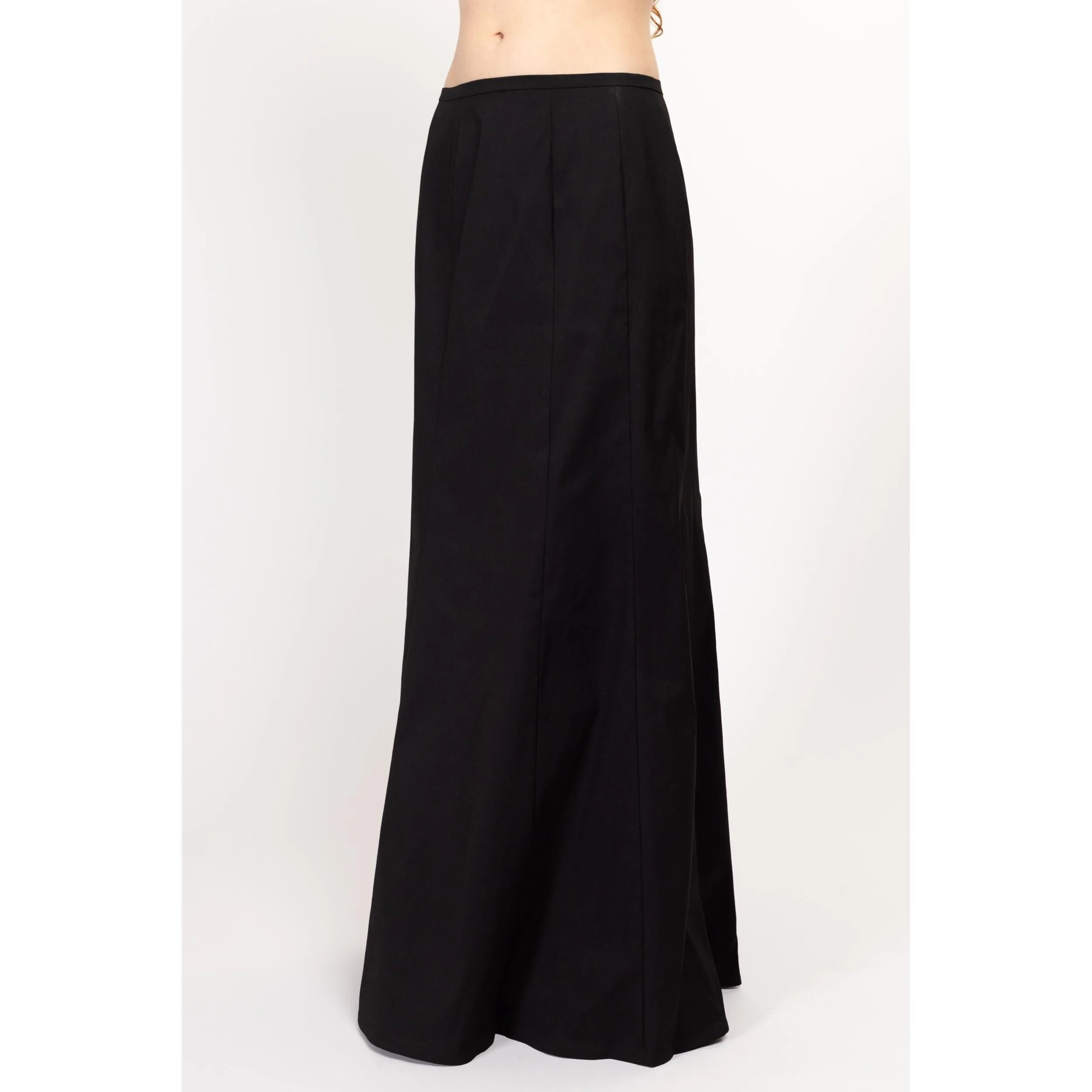 Med-Lrg 90s Tadashi Shoji Black Trumpet Maxi Skirt