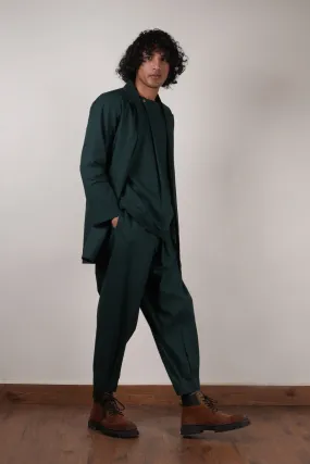 Men's Green Pleated Trousers