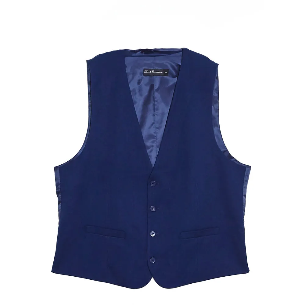 Men's Sleevless Solid Blazer,Navy