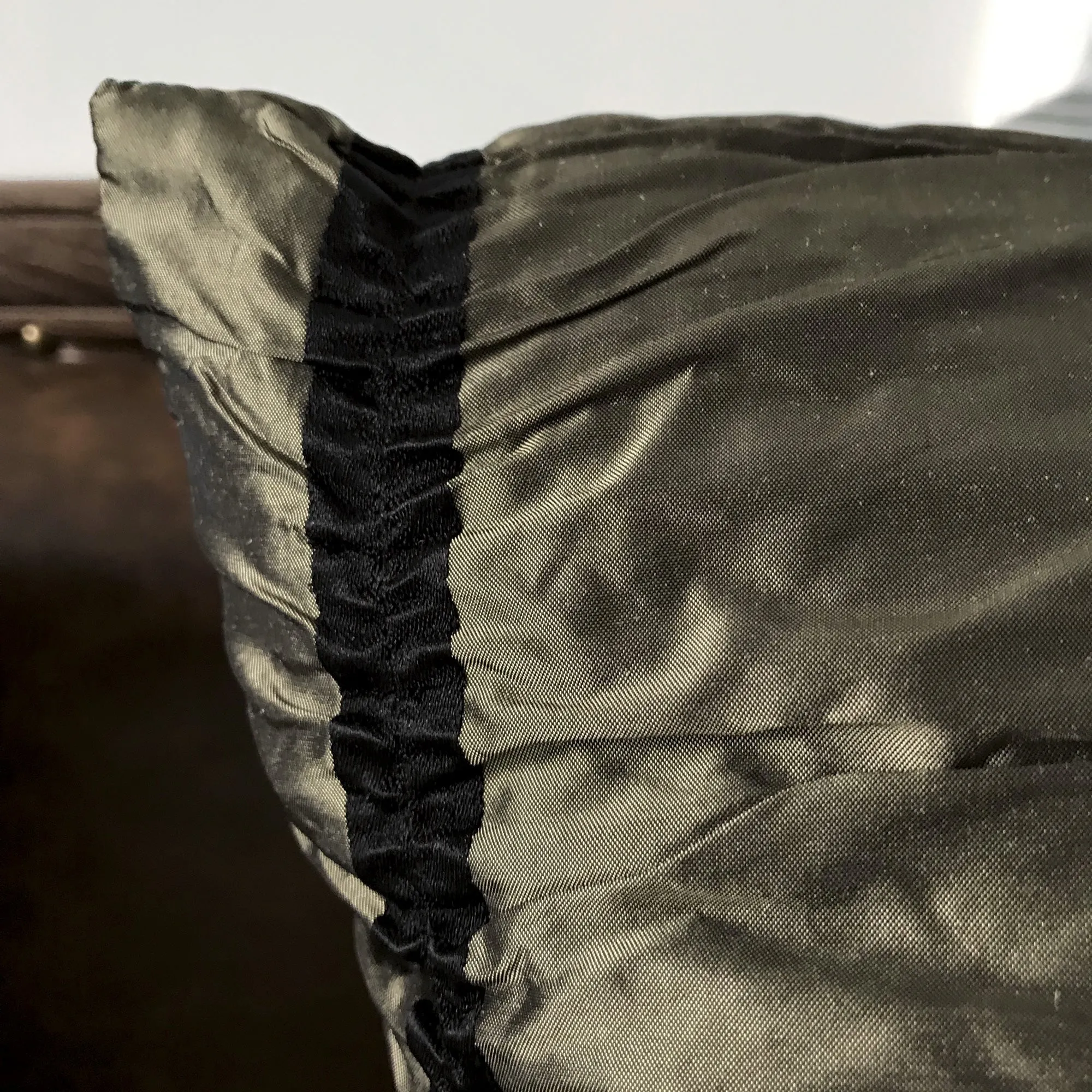 Metallic Bronze Silk Pleated Throw Pillow Cover 24x24