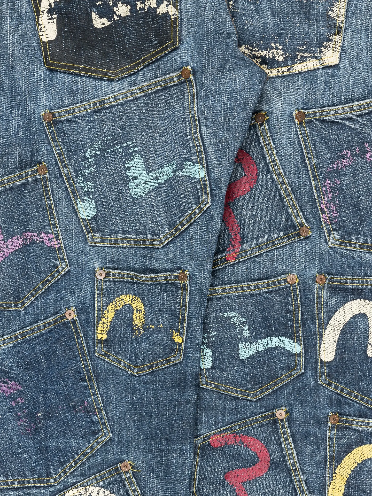 Multi Pocket Painted Jeans