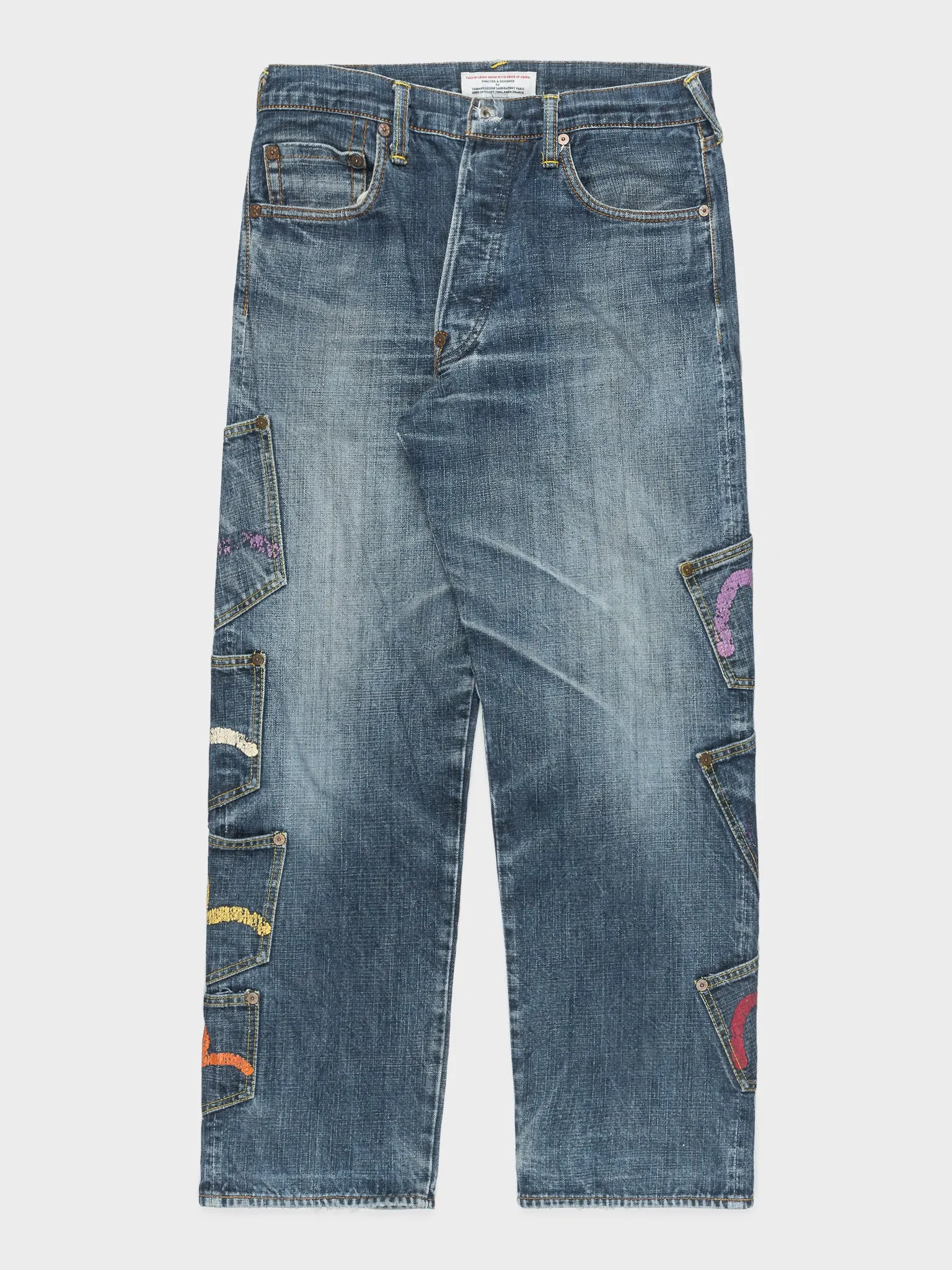 Multi Pocket Painted Jeans