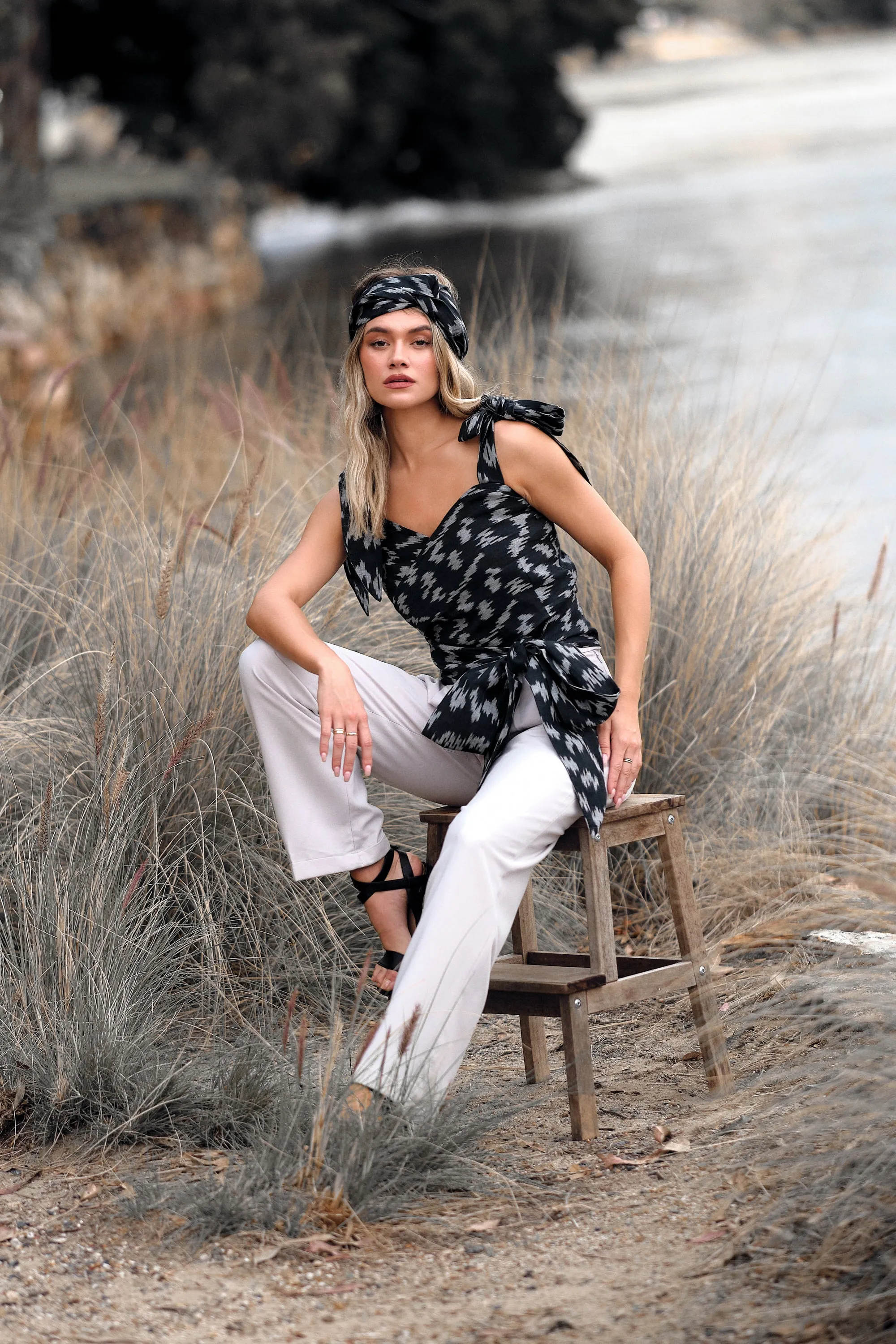 Naida Top - Tara Print (Black)