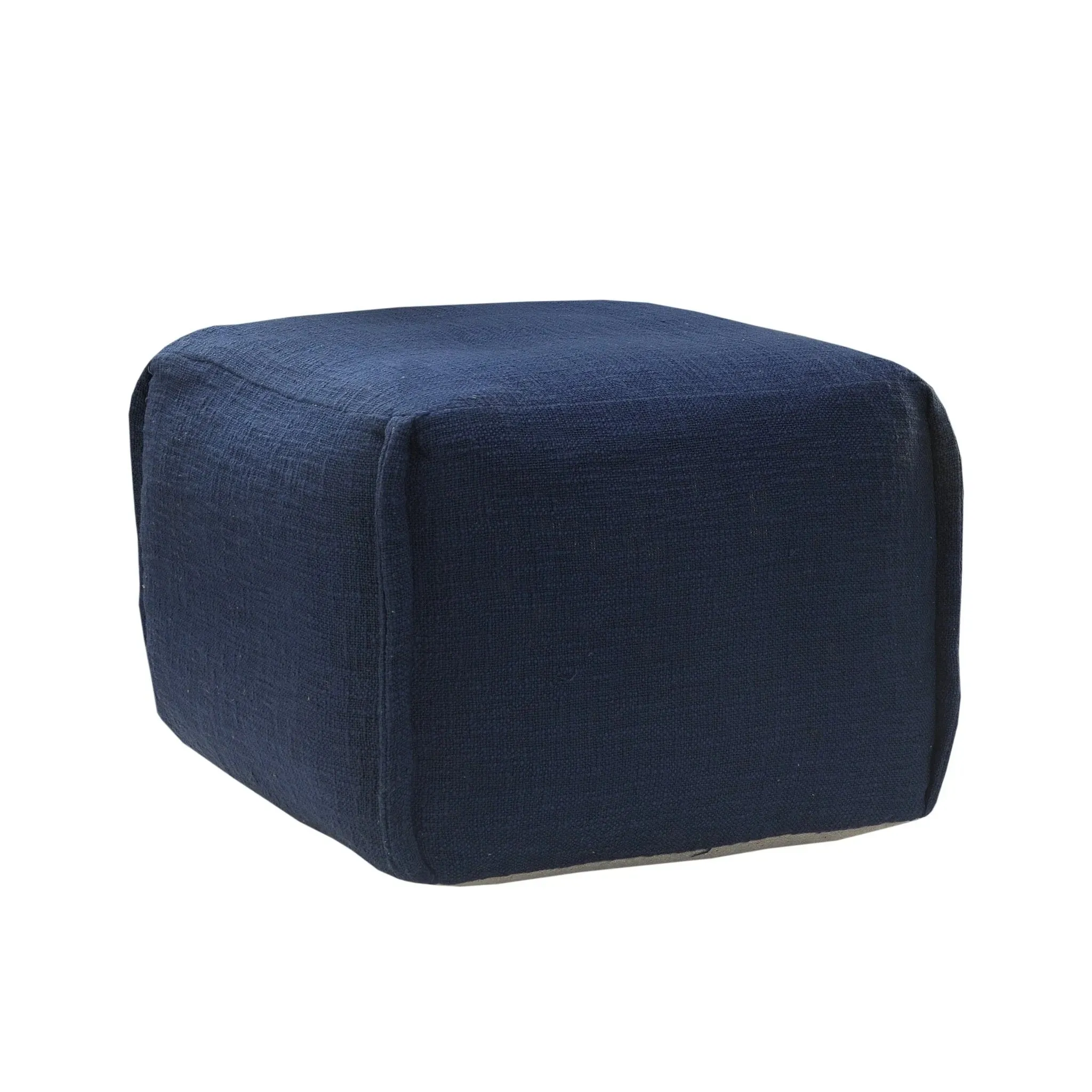 Natural Lr34033 Navy Pouf
