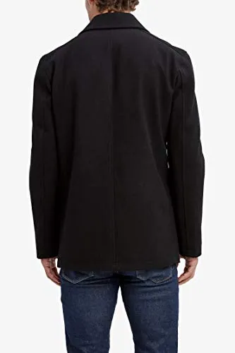 Nautica Men's Classic Double Breasted Peacoat, Black, Small