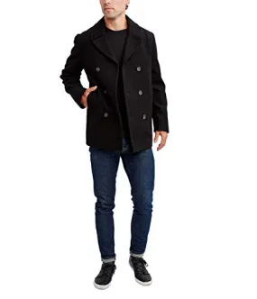 Nautica Men's Classic Double Breasted Peacoat, Black, Small