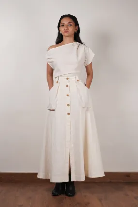 Off-White One-Shoulder Set (2 PCS)
