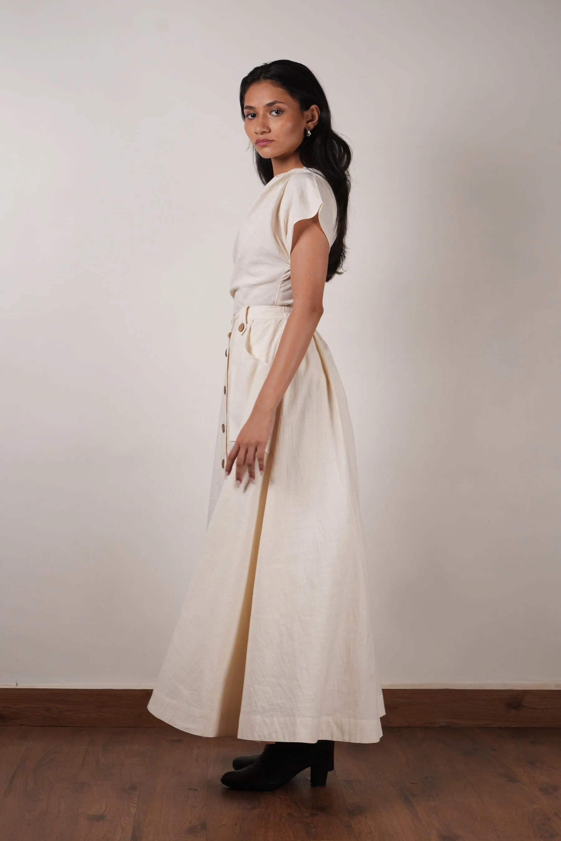 Off-White One-Shoulder Set (2 PCS)