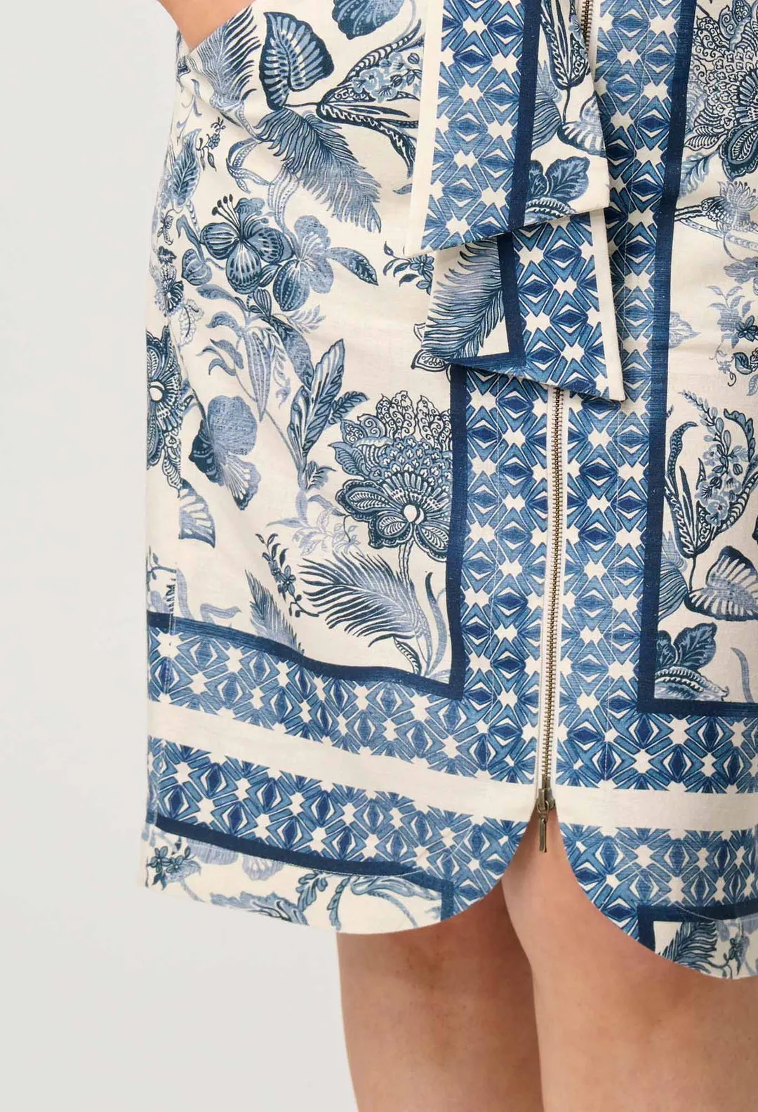 Once Was - Delray Linen Viscose Skirt in Ink Flè print