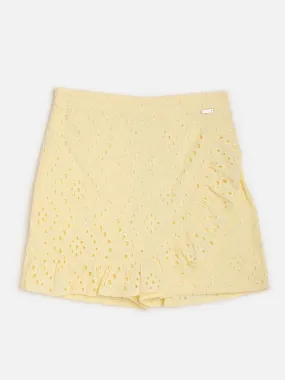 One Friday Yellow Schiffli Skort