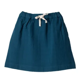Organic by Feldman Play of Colors Skirt  - Petrol Blue