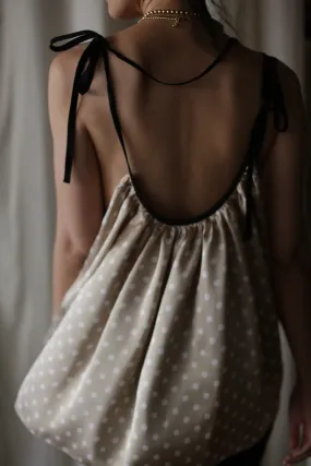 Parachute Top | Ivory Polkadot