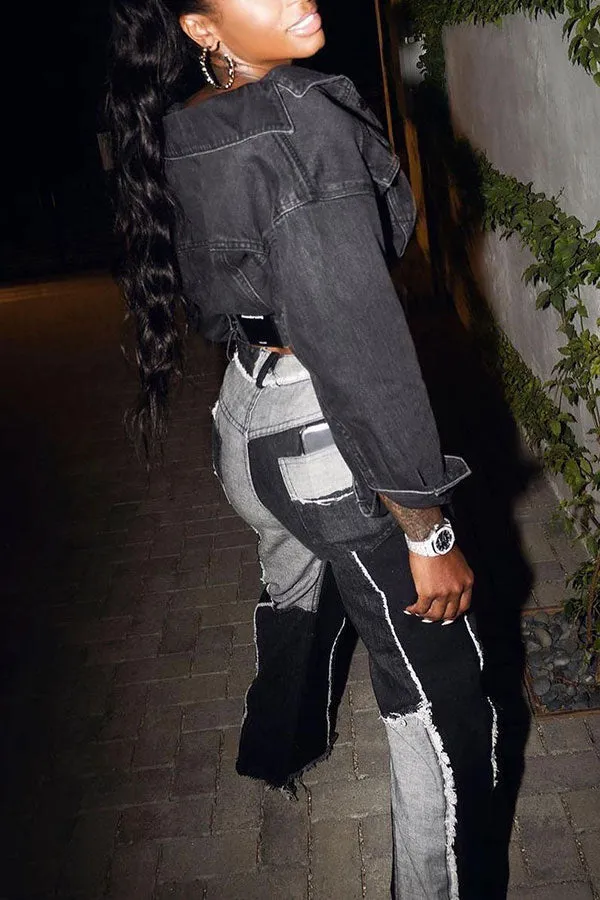 Patchwork On-trend Wide-Legged Jeans