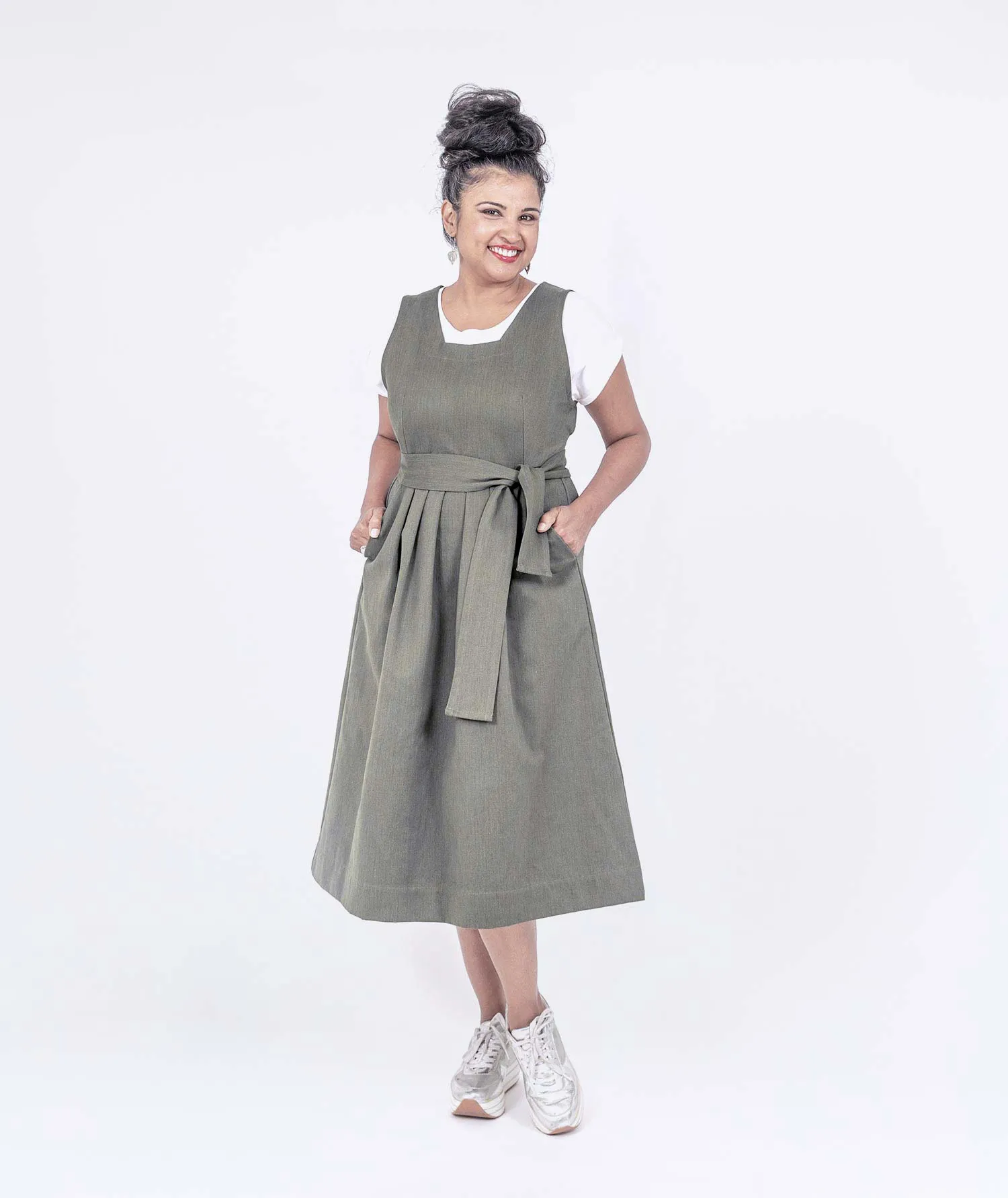 Pleated Pinafore Dress