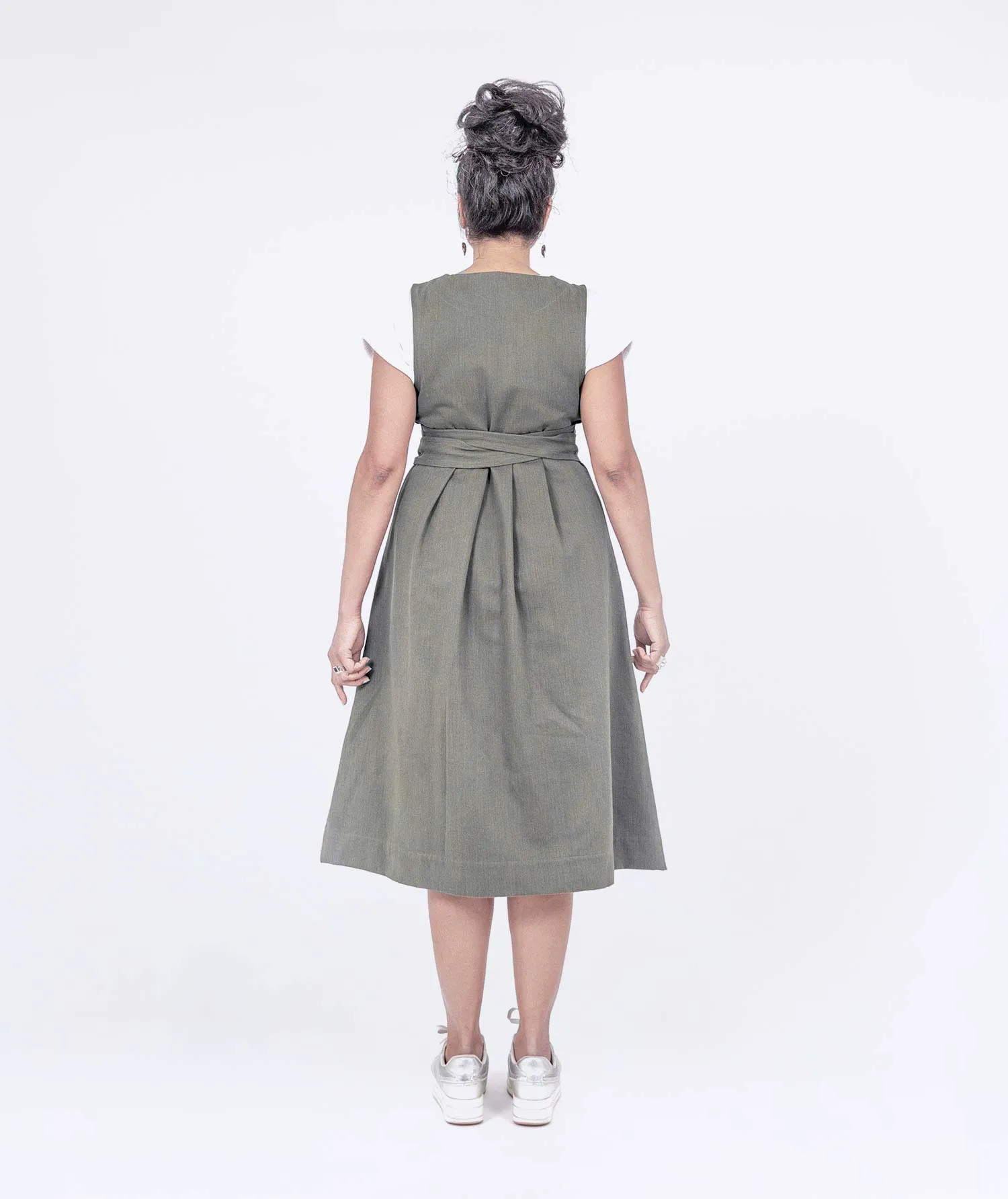 Pleated Pinafore Dress