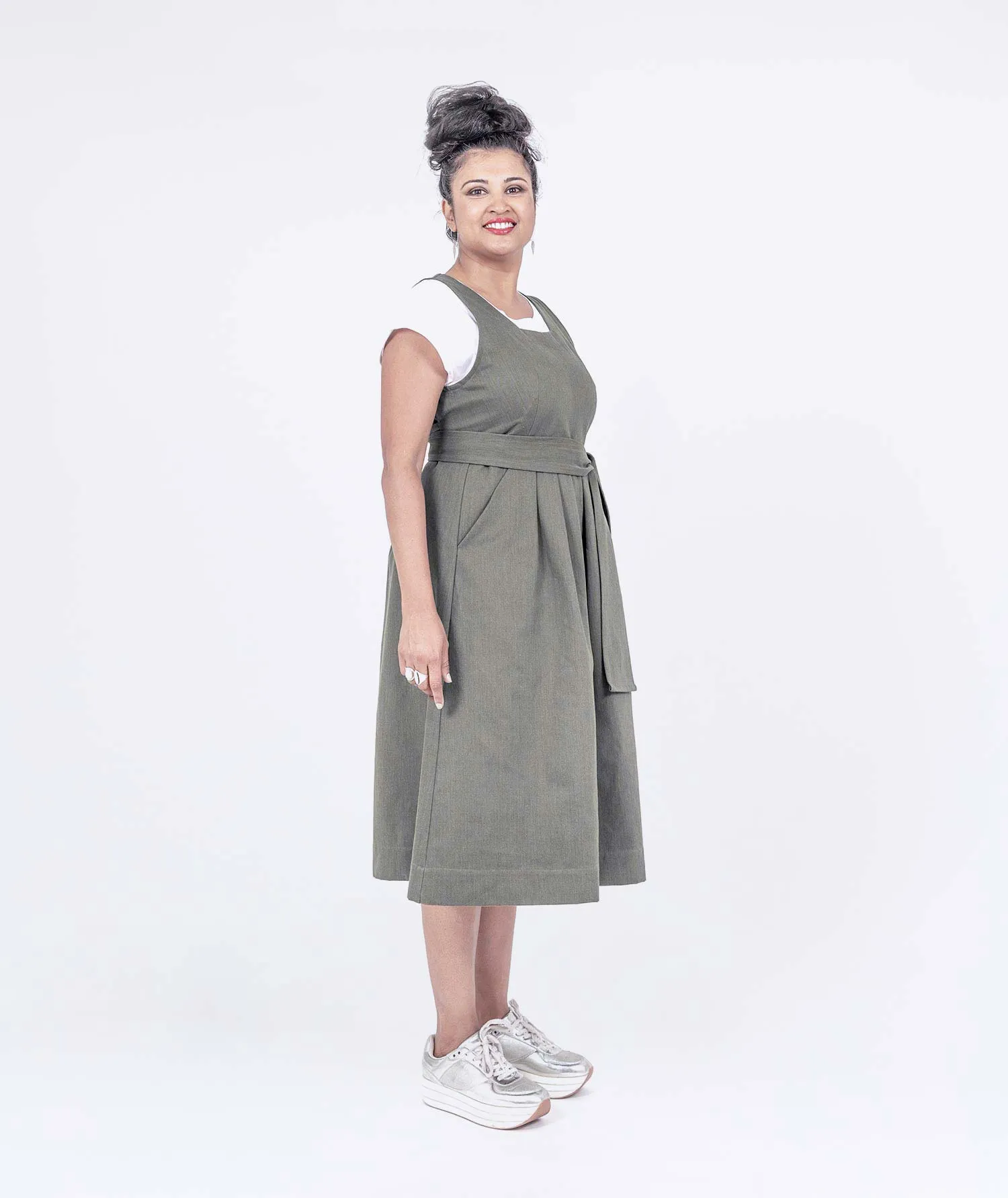 Pleated Pinafore Dress