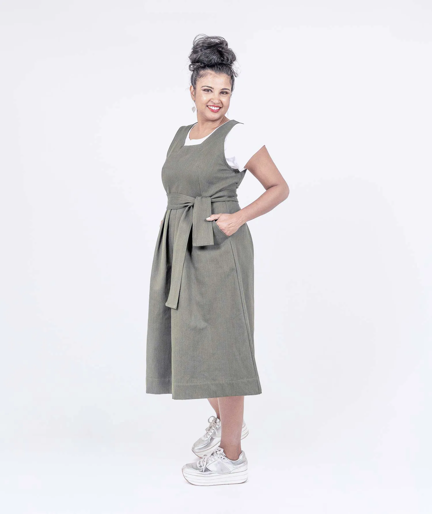 Pleated Pinafore Dress
