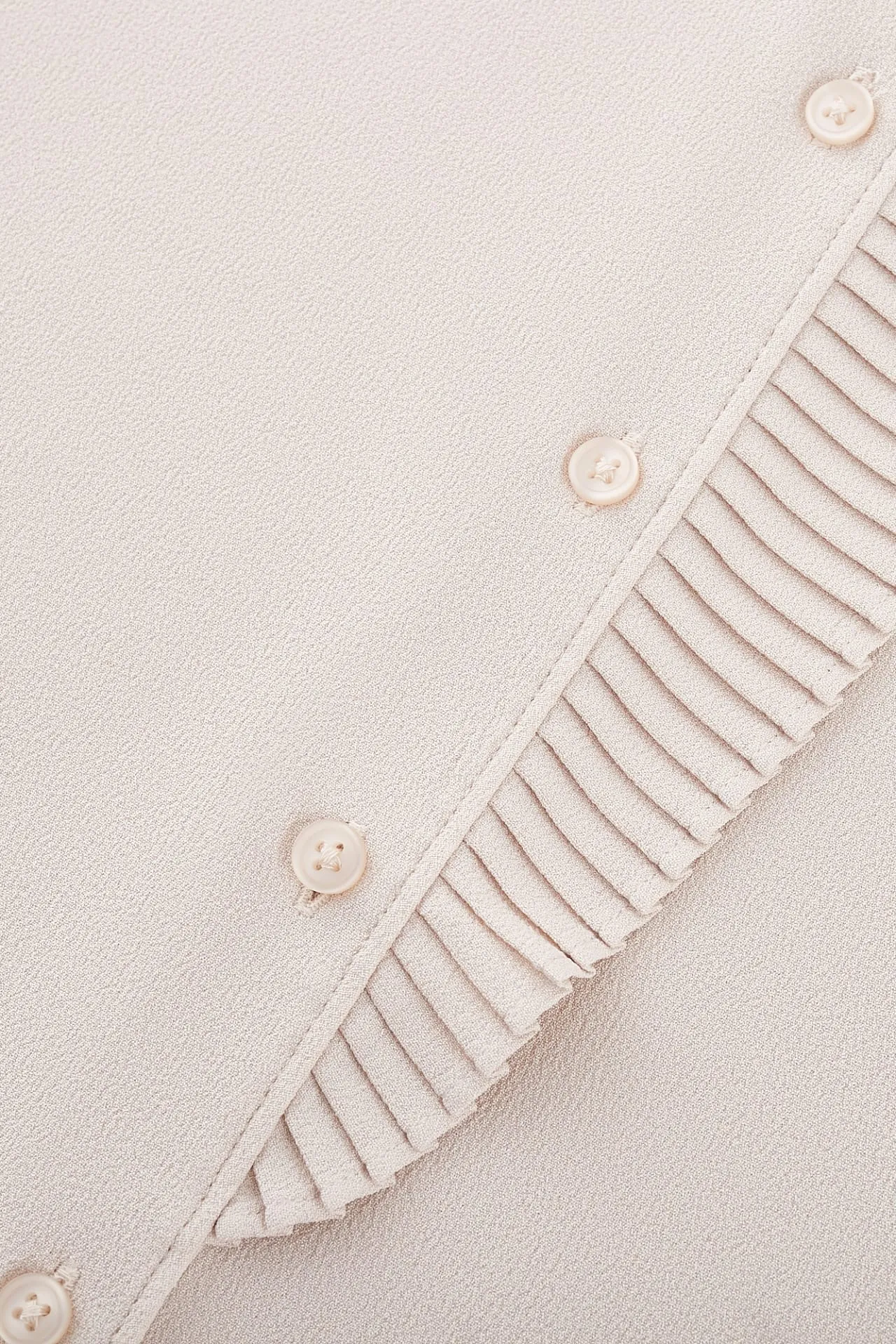 Pleated Stand Collar 
Blouse