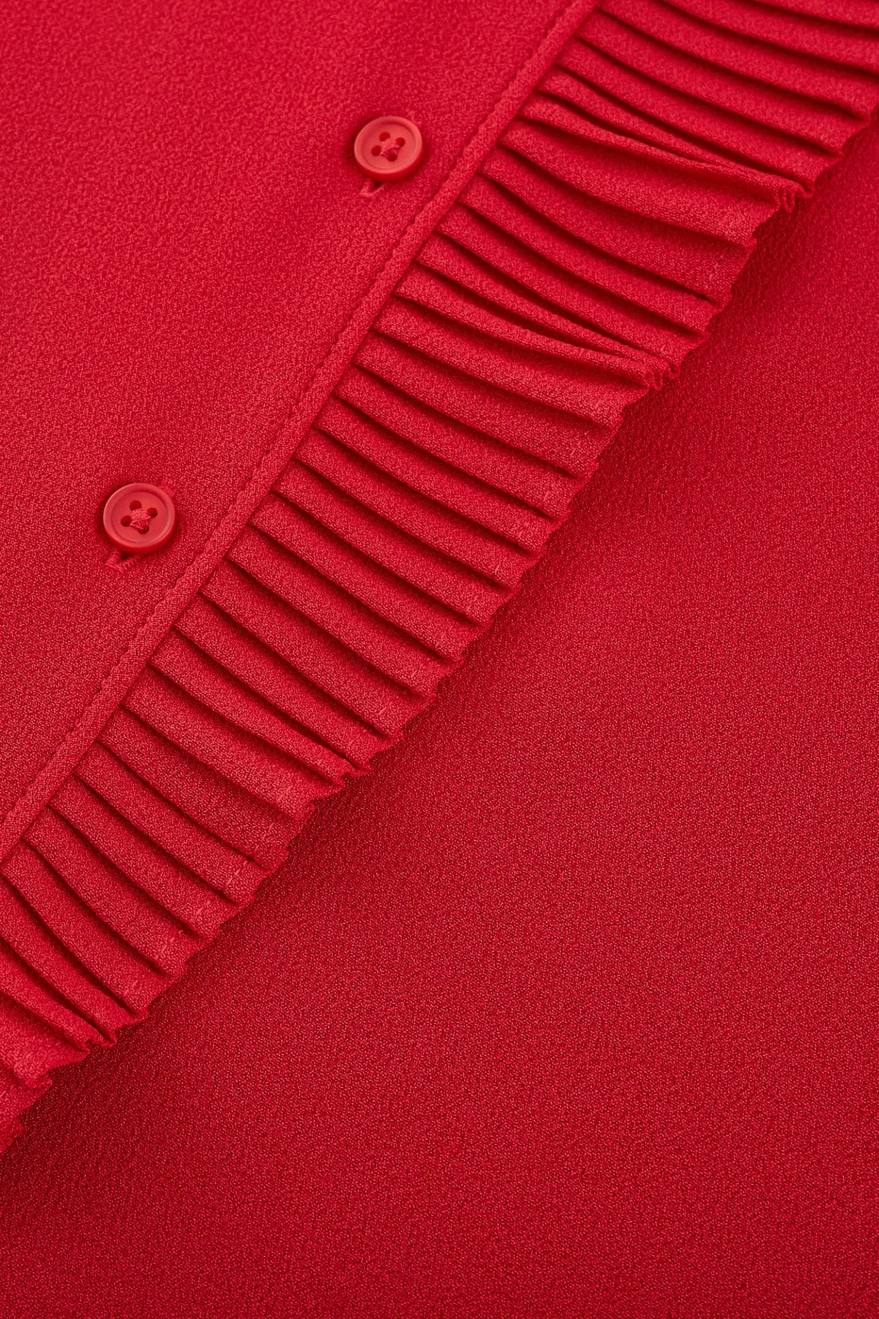 Pleated Stand Collar 
Blouse