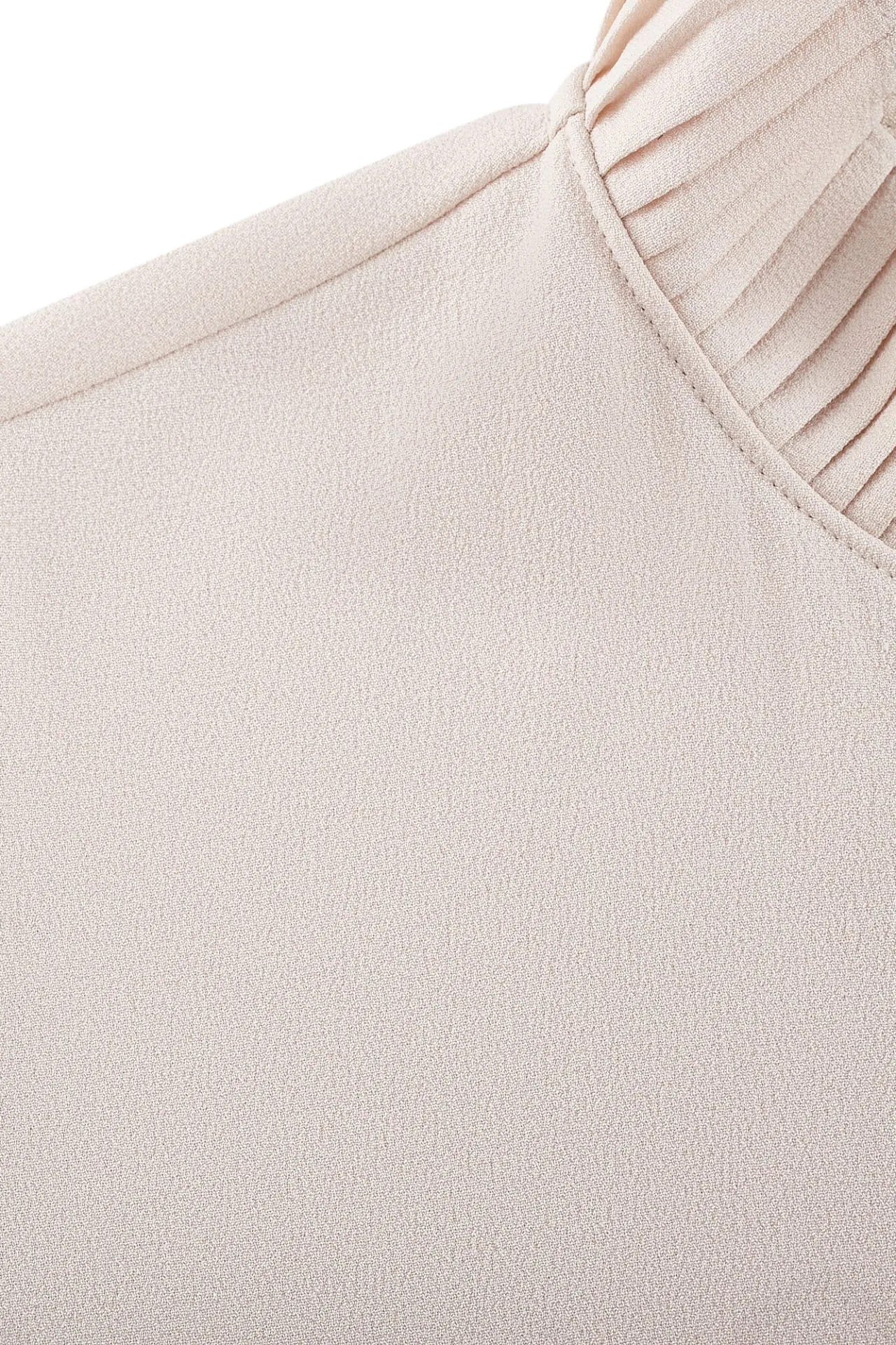 Pleated Stand Collar 
Blouse