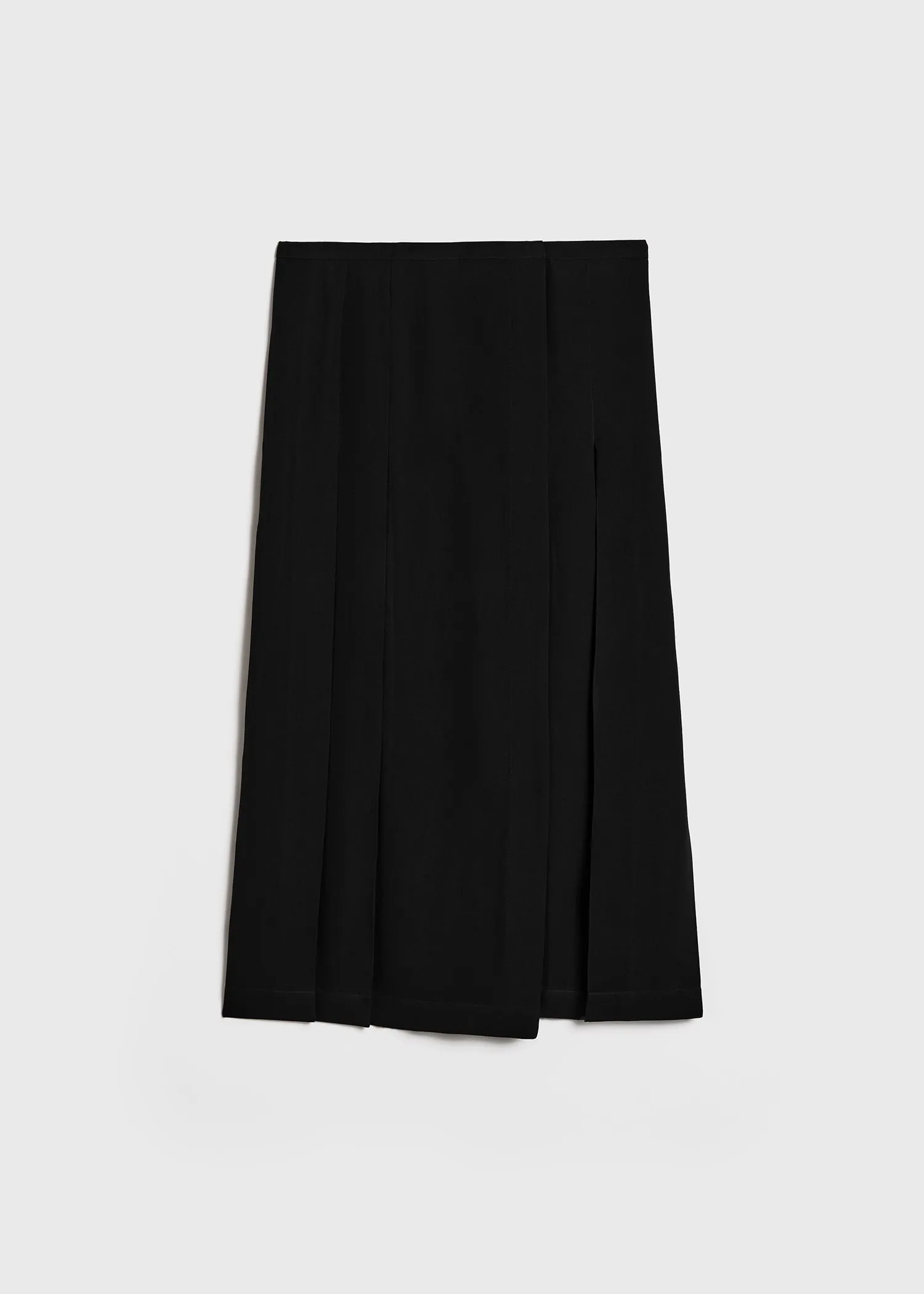 Pleated wrap skirt black