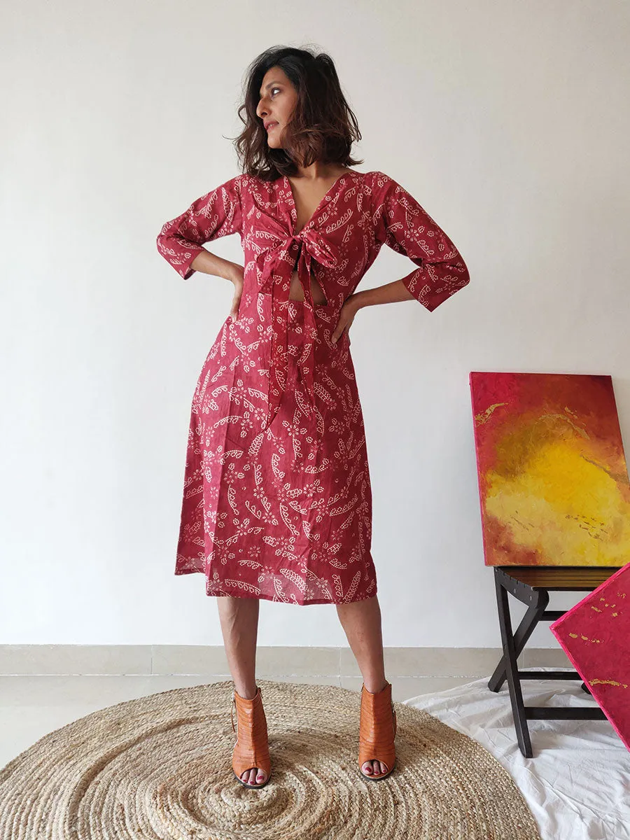 Plum Tie-up Dress | Relove